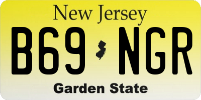 NJ license plate B69NGR