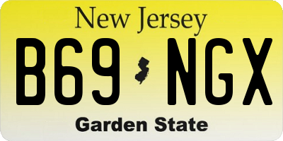 NJ license plate B69NGX