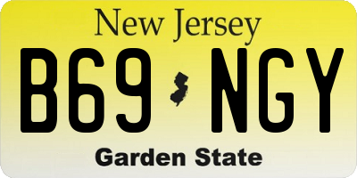 NJ license plate B69NGY