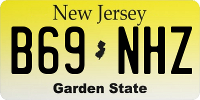 NJ license plate B69NHZ
