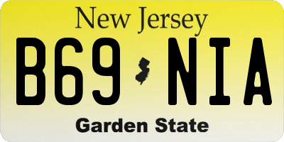 NJ license plate B69NIA