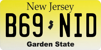 NJ license plate B69NID