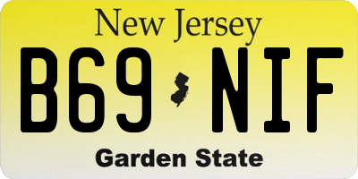 NJ license plate B69NIF