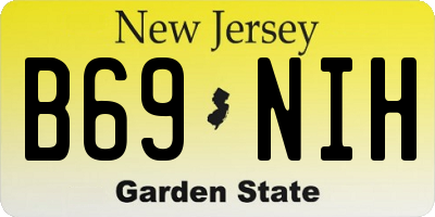 NJ license plate B69NIH