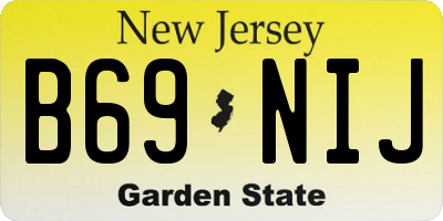 NJ license plate B69NIJ