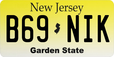 NJ license plate B69NIK
