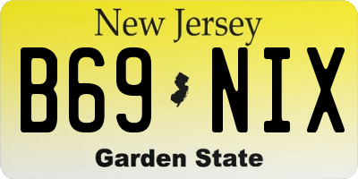 NJ license plate B69NIX