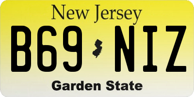 NJ license plate B69NIZ