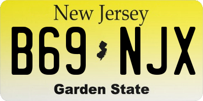 NJ license plate B69NJX