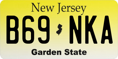 NJ license plate B69NKA