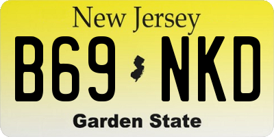 NJ license plate B69NKD
