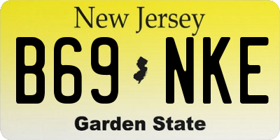 NJ license plate B69NKE