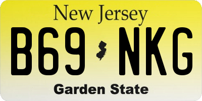 NJ license plate B69NKG