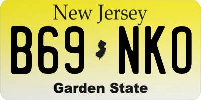 NJ license plate B69NKO