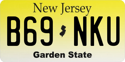 NJ license plate B69NKU