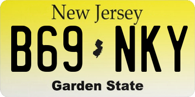 NJ license plate B69NKY
