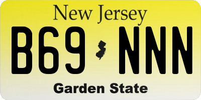 NJ license plate B69NNN