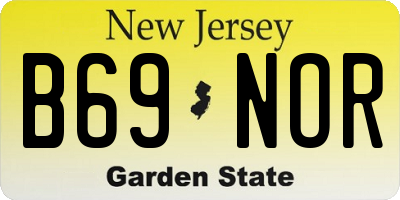 NJ license plate B69NOR