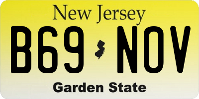 NJ license plate B69NOV