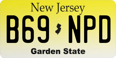 NJ license plate B69NPD