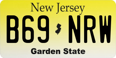 NJ license plate B69NRW