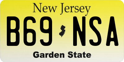 NJ license plate B69NSA