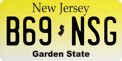 NJ license plate B69NSG
