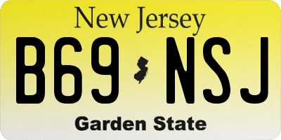 NJ license plate B69NSJ
