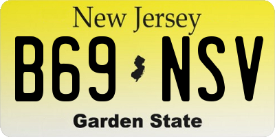 NJ license plate B69NSV