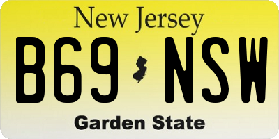 NJ license plate B69NSW