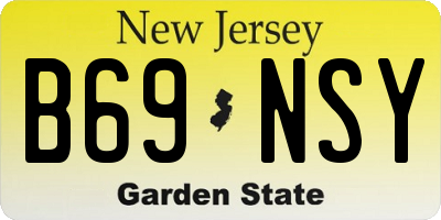 NJ license plate B69NSY