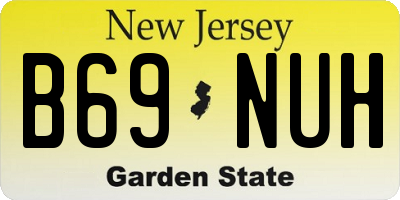 NJ license plate B69NUH