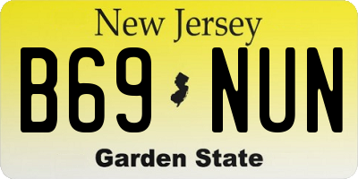 NJ license plate B69NUN