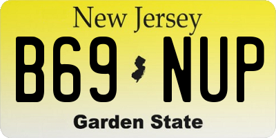NJ license plate B69NUP