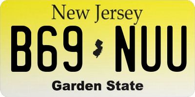 NJ license plate B69NUU