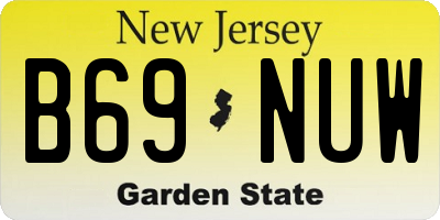 NJ license plate B69NUW