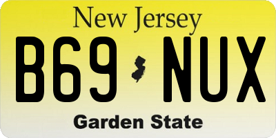 NJ license plate B69NUX