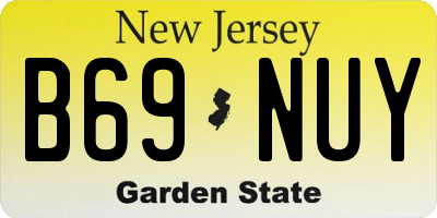NJ license plate B69NUY