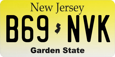NJ license plate B69NVK