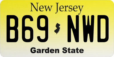 NJ license plate B69NWD