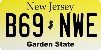NJ license plate B69NWE
