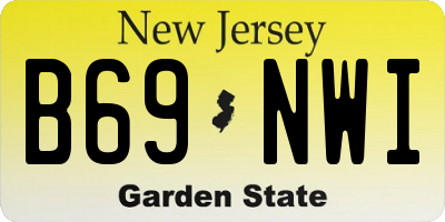 NJ license plate B69NWI