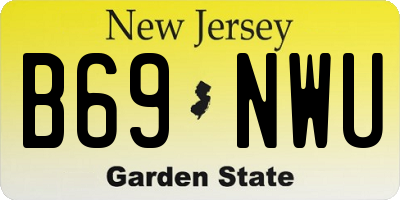 NJ license plate B69NWU