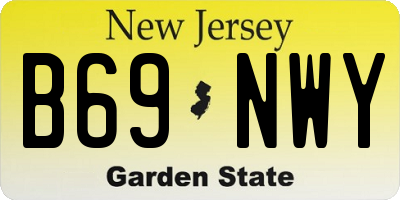 NJ license plate B69NWY