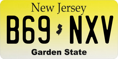 NJ license plate B69NXV