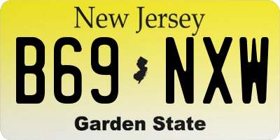 NJ license plate B69NXW