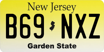 NJ license plate B69NXZ