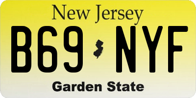 NJ license plate B69NYF