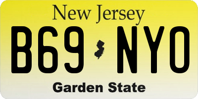 NJ license plate B69NYO