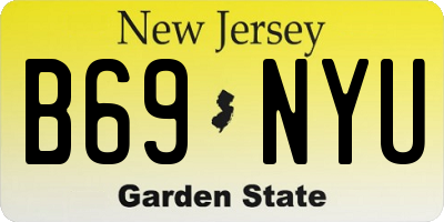 NJ license plate B69NYU